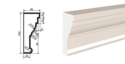 Карниз для фасада KP220/90-2м