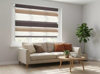 Рулонна штора Sunroll день-ніч Трініті капучино 67,5х170см #4